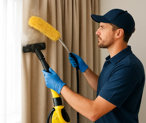 Trusted curtain steam cleaning technician Matty Curtain Cleaning carina-heights QLD